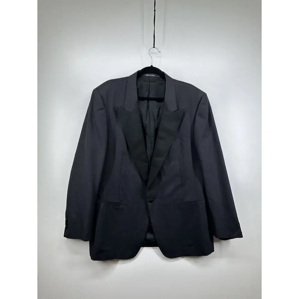 Ermenegildo Zegna Bashford Tuxedo Blazer Mens 56 Wool Silk 1 Button Jacket Black